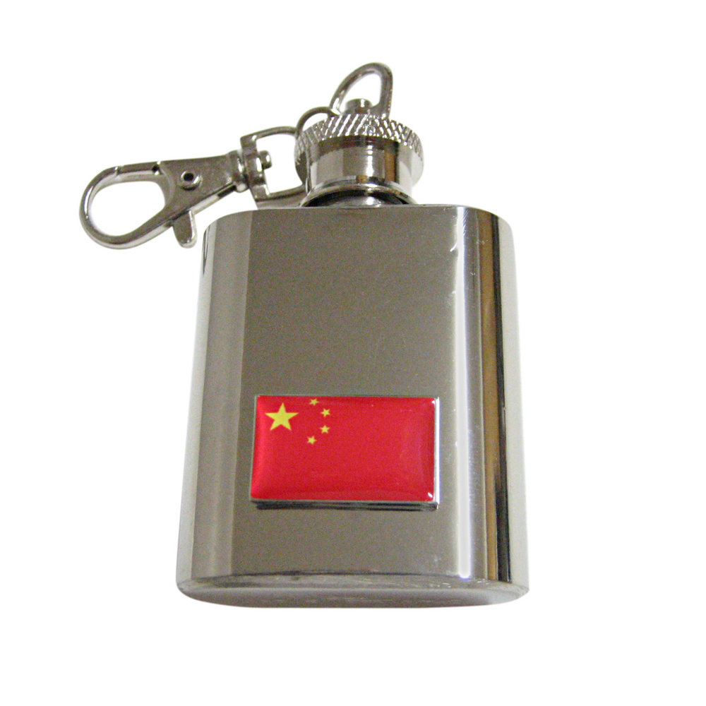 China Flag Pendant Keychain Flask